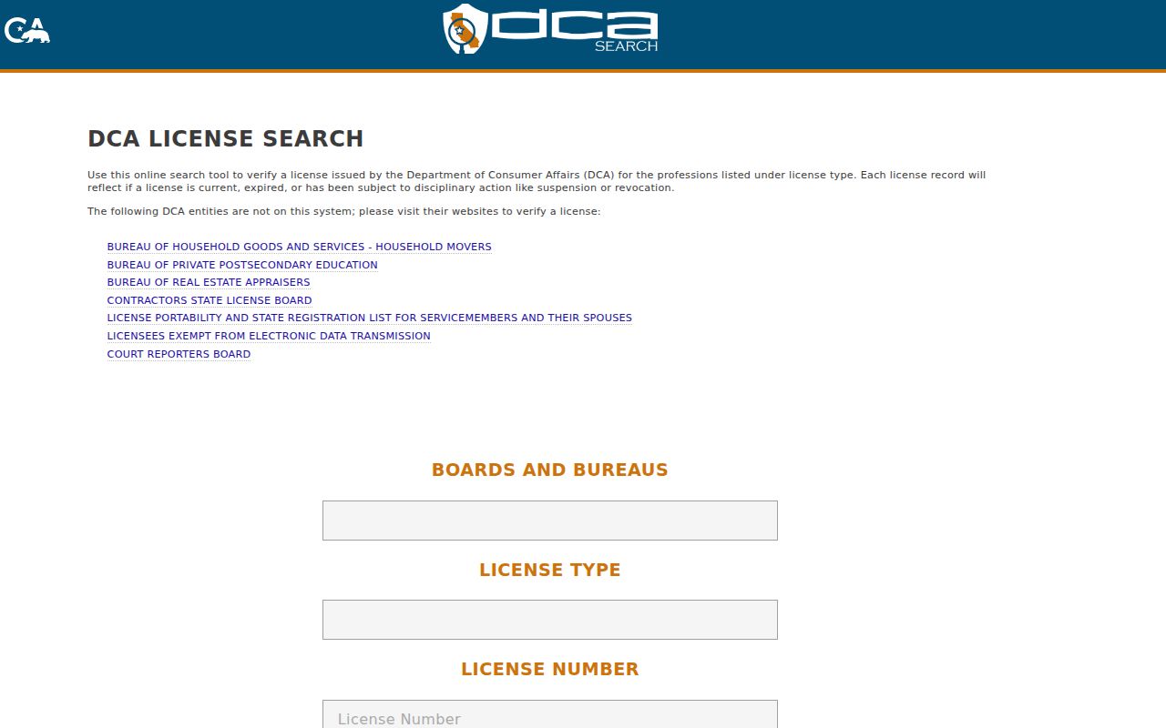 Rialto people search California professional license lookup