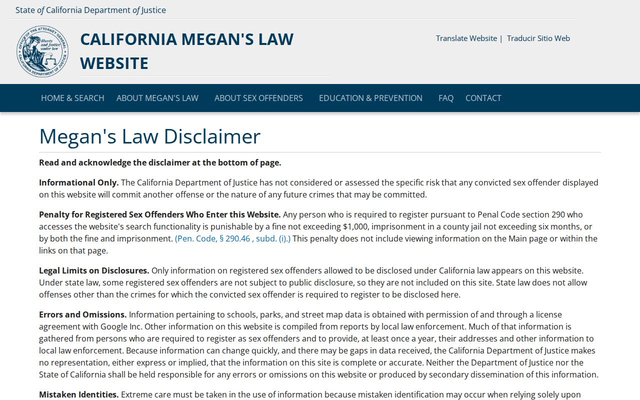 Rialto people search California DOJ registry